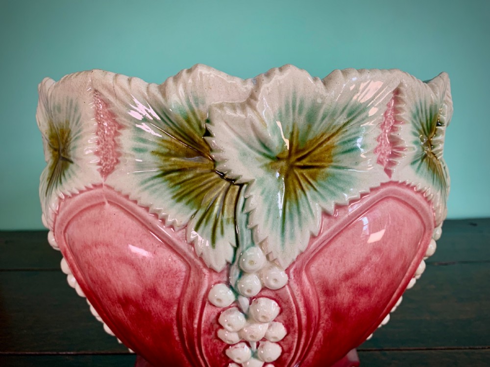 VICTORIAN MAJOLICA JARDINIERE View IX