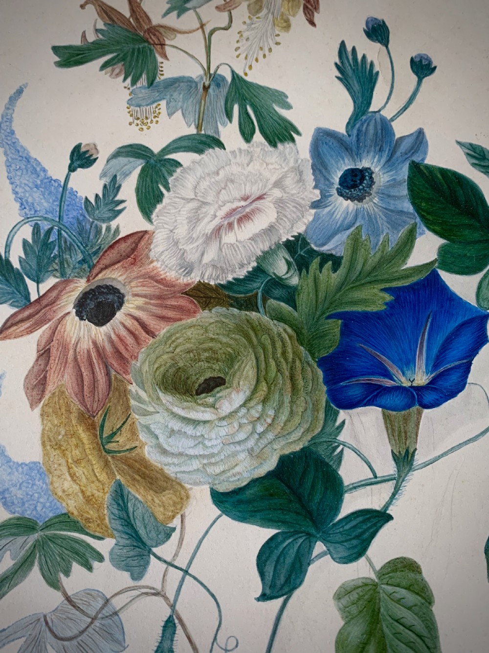 VICTORIAN WATERCOLOUR AND PENCIL PAINTING - STILL LIFE OF FLOWERS View VI