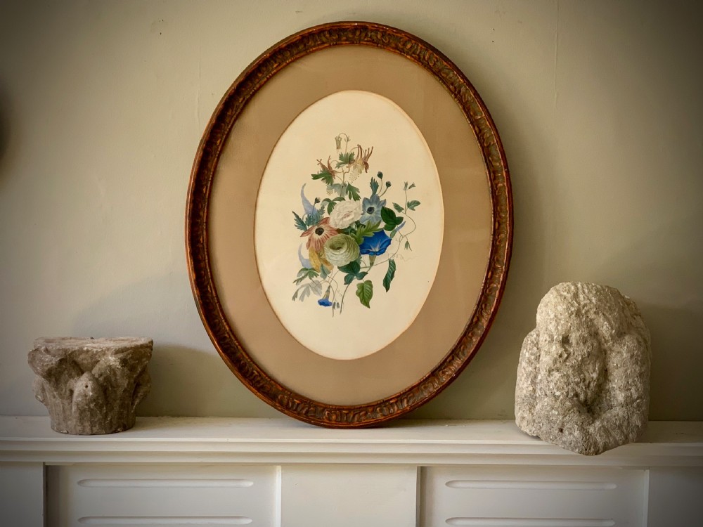 VICTORIAN WATERCOLOUR AND PENCIL PAINTING - STILL LIFE OF FLOWERS View VII