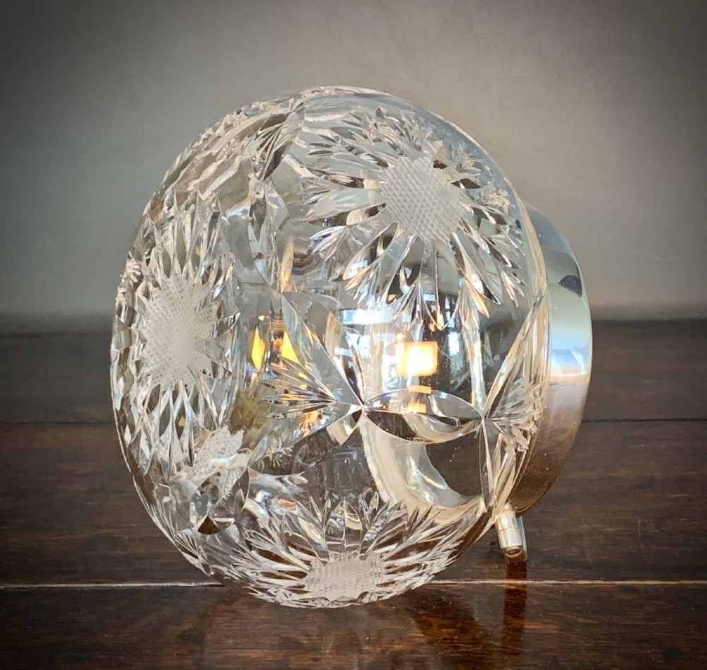 MAPPIN AND WEBB CUT CRYSTAL AND SILVER PLATED BISCUIT BARREL. / ICE BUCKET View IX