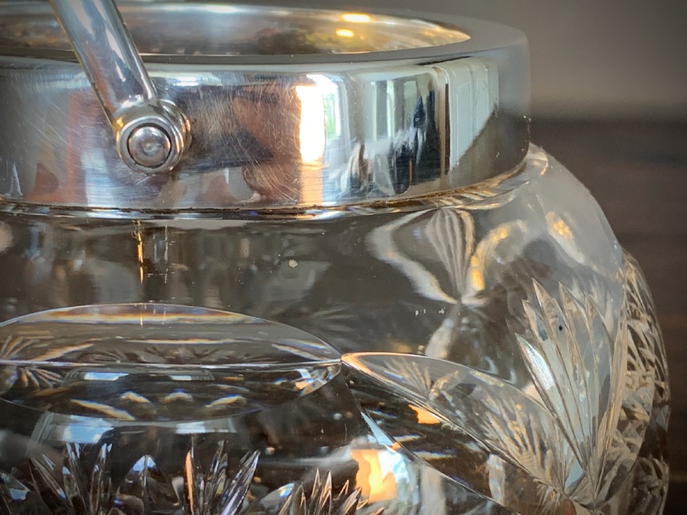 MAPPIN AND WEBB CUT CRYSTAL AND SILVER PLATED BISCUIT BARREL. / ICE BUCKET View XIII