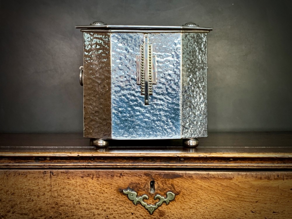 ART DECO CHROME FIRESIDE BOX / SCUTTLE View VI