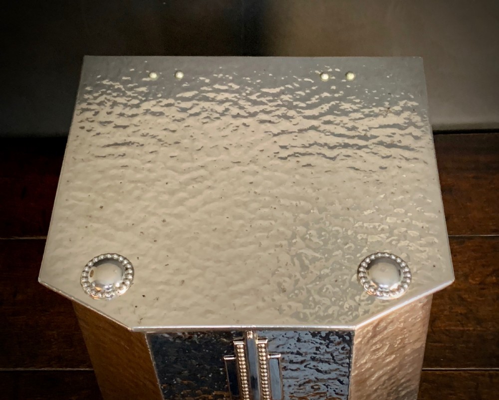 ART DECO CHROME FIRESIDE BOX / SCUTTLE View VII