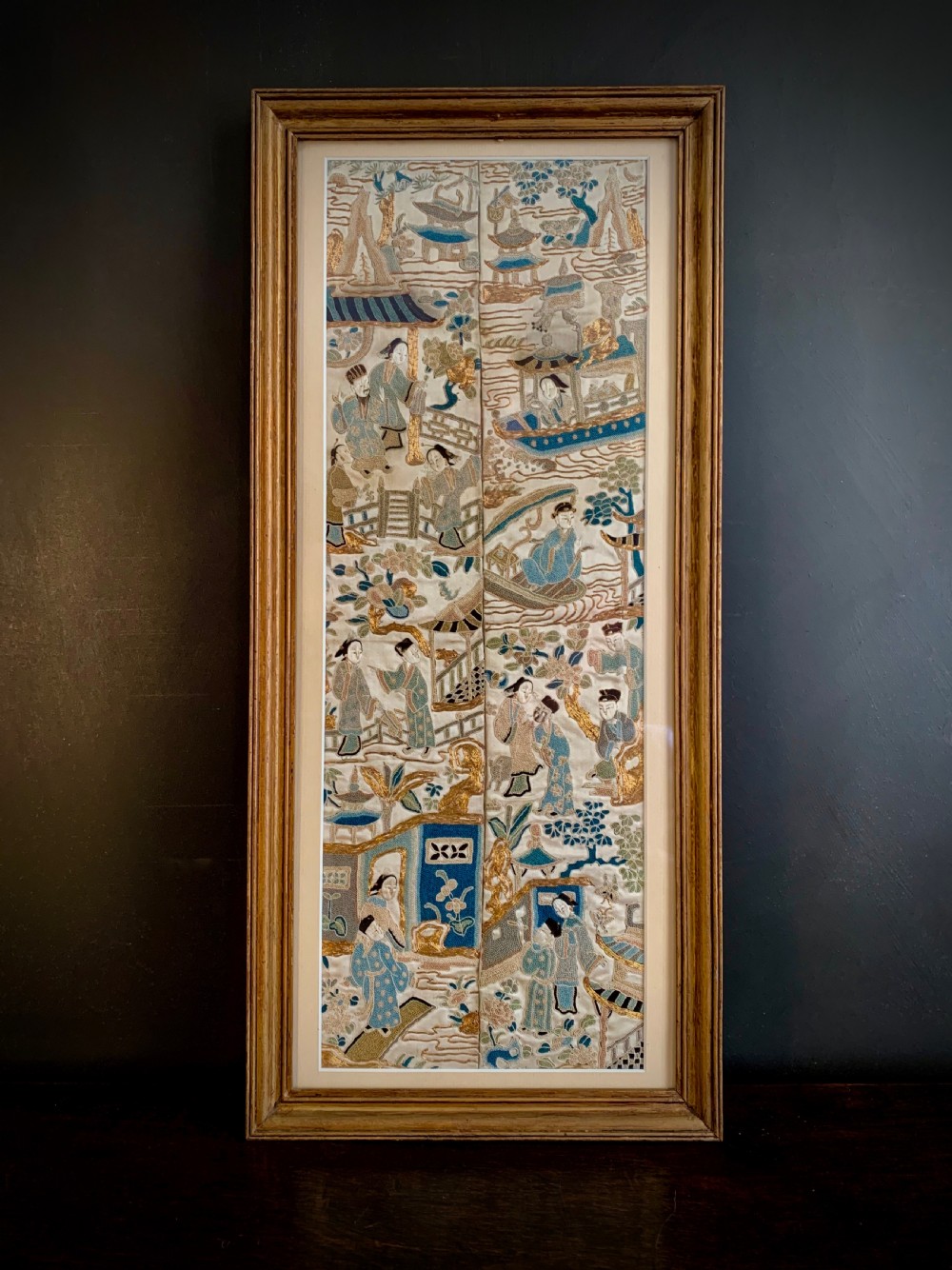 CHINESE SILK EMBROIDERED KIMONO PANELS - 19TH CENTURY