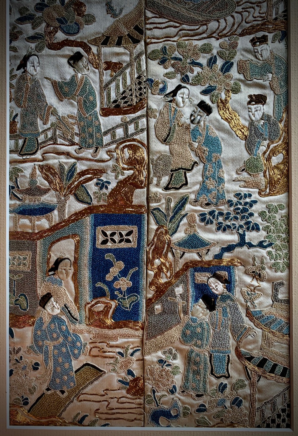 CHINESE SILK EMBROIDERED KIMONO PANELS - 19TH CENTURY View III