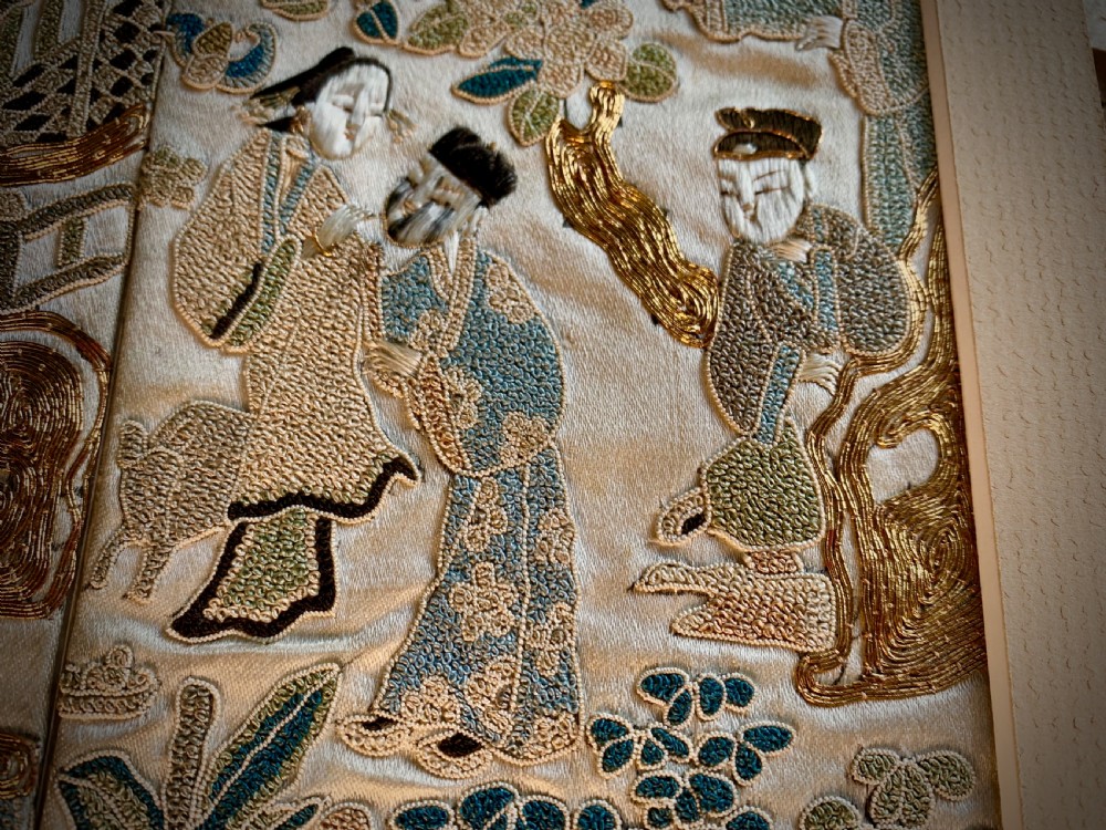 CHINESE SILK EMBROIDERED KIMONO PANELS - 19TH CENTURY View IV