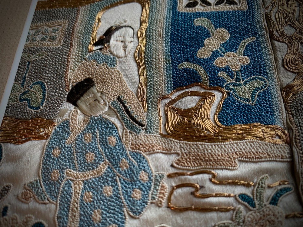 CHINESE SILK EMBROIDERED KIMONO PANELS - 19TH CENTURY View V