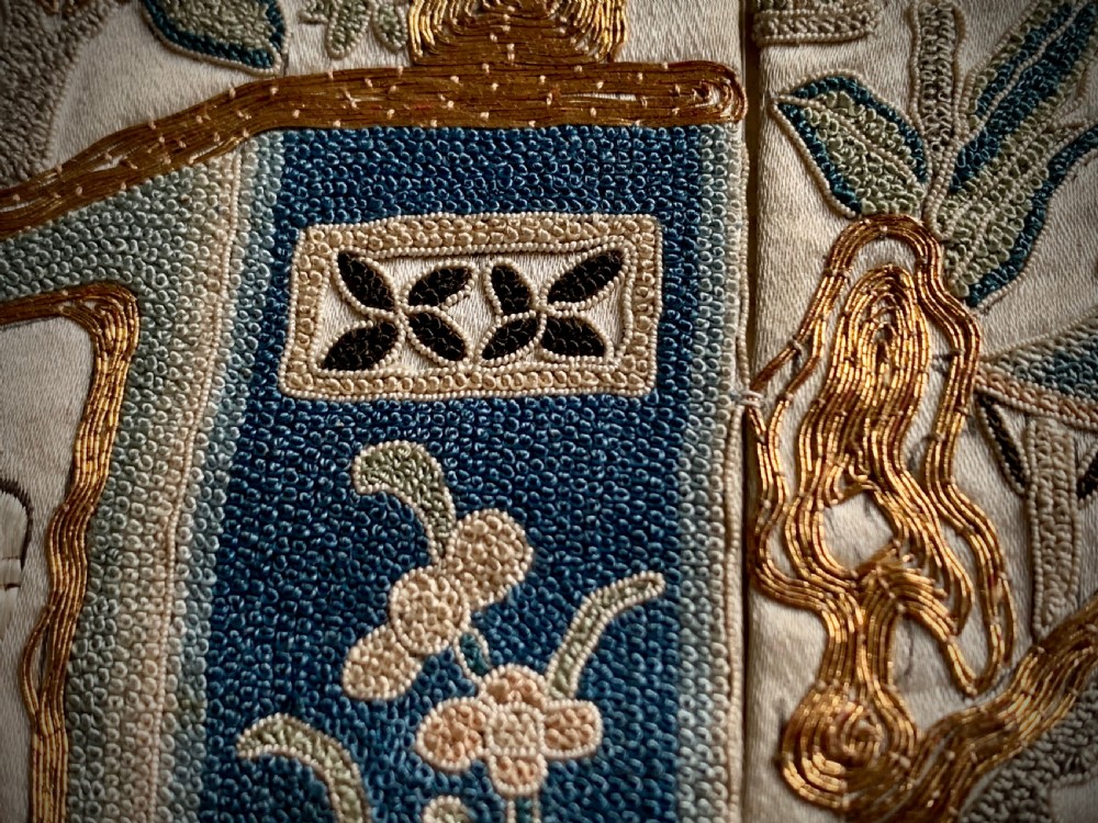 CHINESE SILK EMBROIDERED KIMONO PANELS - 19TH CENTURY View VIII