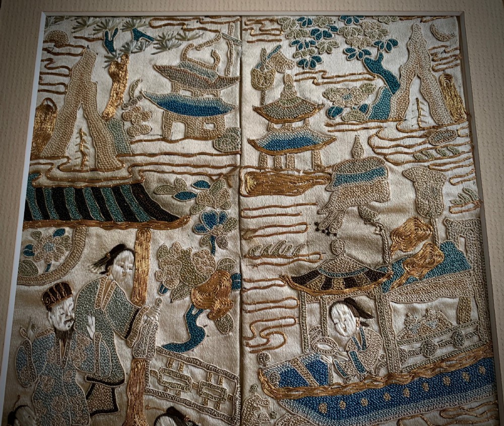 CHINESE SILK EMBROIDERED KIMONO PANELS - 19TH CENTURY View IX