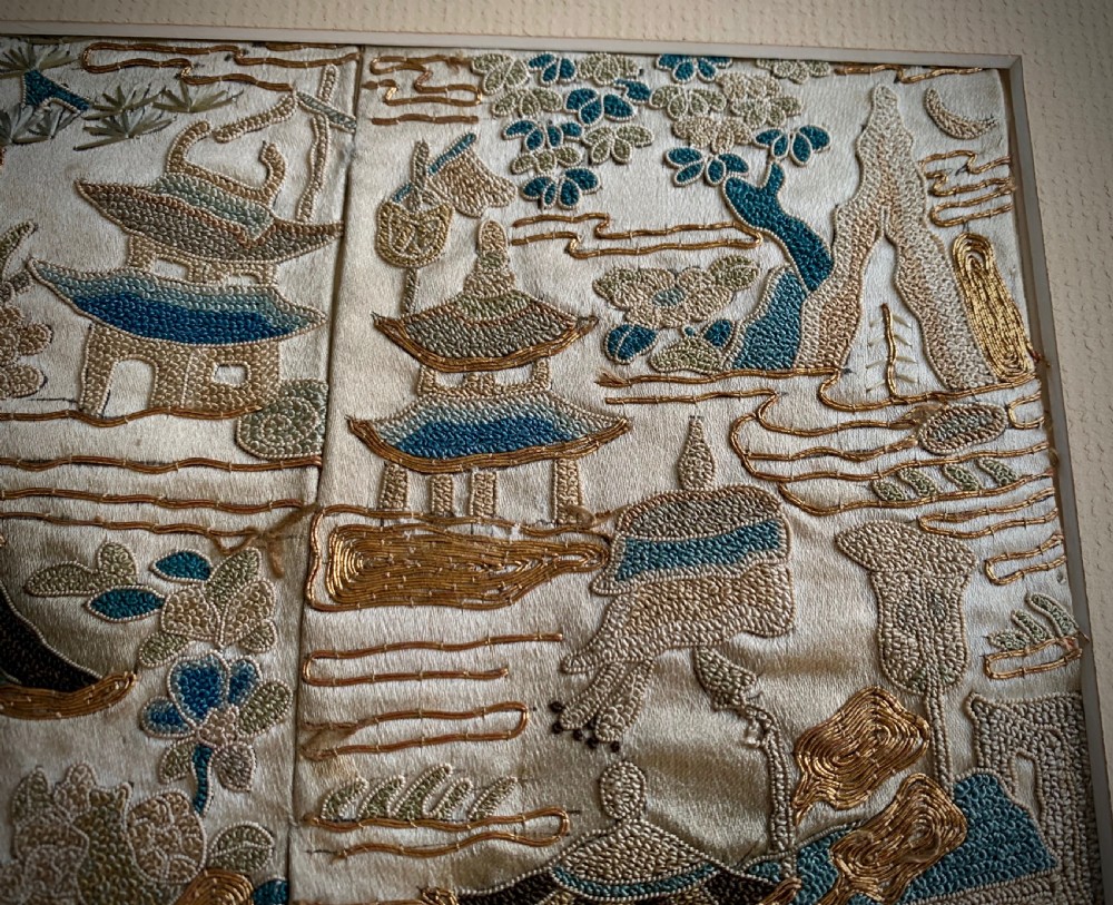 CHINESE SILK EMBROIDERED KIMONO PANELS - 19TH CENTURY View XI