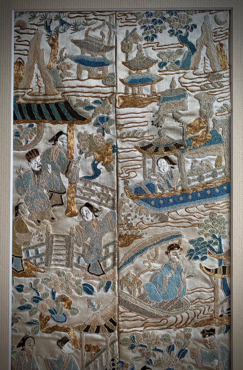 CHINESE SILK EMBROIDERED KIMONO PANELS - 19TH CENTURY View XII