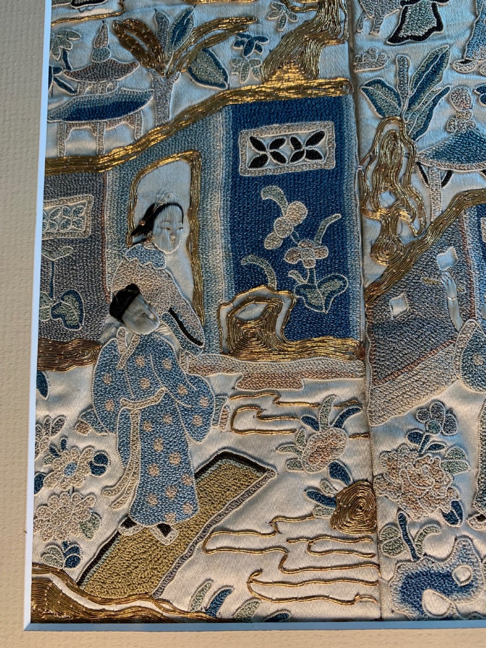 CHINESE SILK EMBROIDERED KIMONO PANELS - 19TH CENTURY View XIII