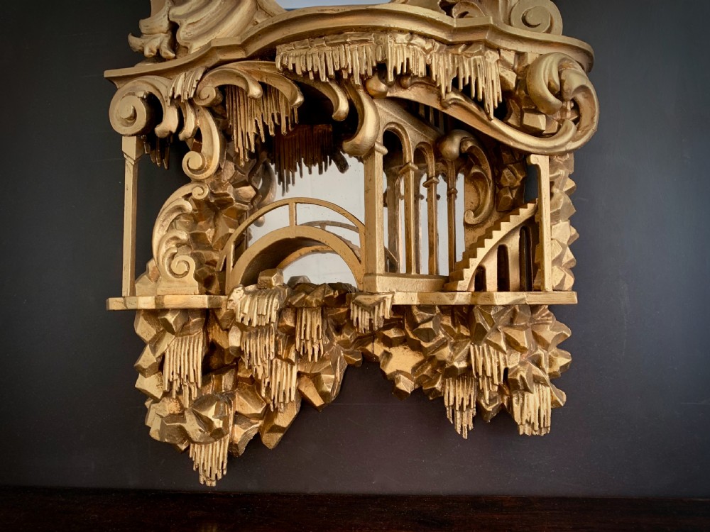 VICTORIAN CHINOISERIE GILDED MIRROR IN THE GEORGIAN STYLE. View IX