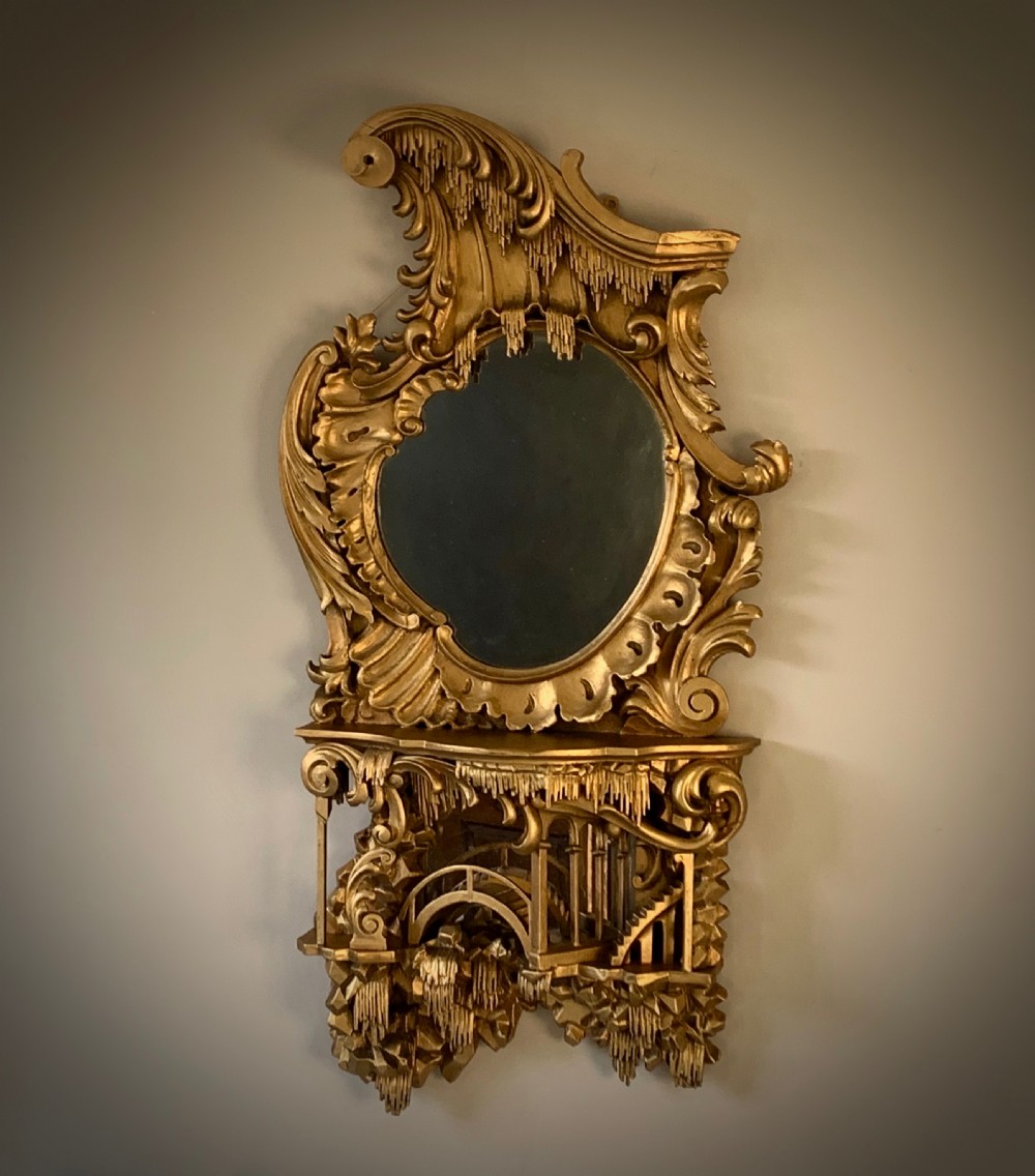 VICTORIAN CHINOISERIE GILDED MIRROR IN THE GEORGIAN STYLE. View XI