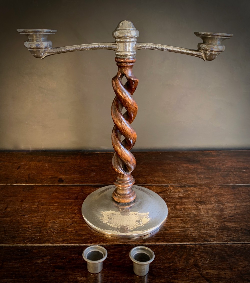 PAIR OF LIBERTY TUDRIC ARTS AND CRAFTS CANDELABRA View VI