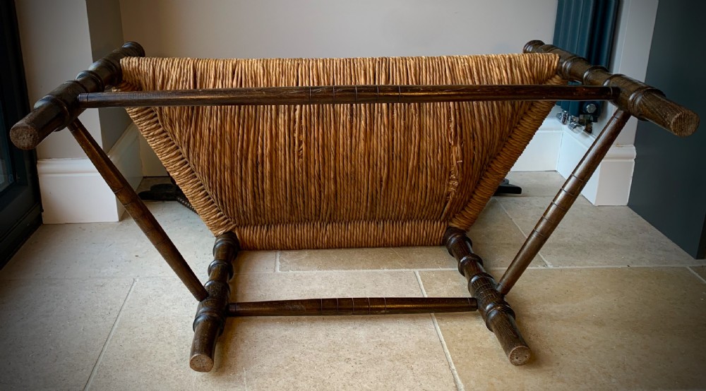 ARTS AND CRAFTS, TWO SEATER BOBBIN BENCH - DUTCH, EARLY 20TH CENTURY View XIV