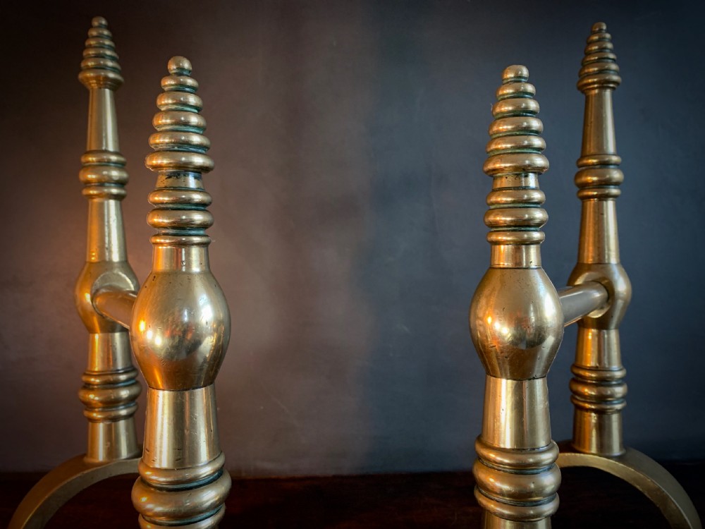 PAIR OF GOTHIC REVIVAL FIRE DOGS or ANDIRONS View III