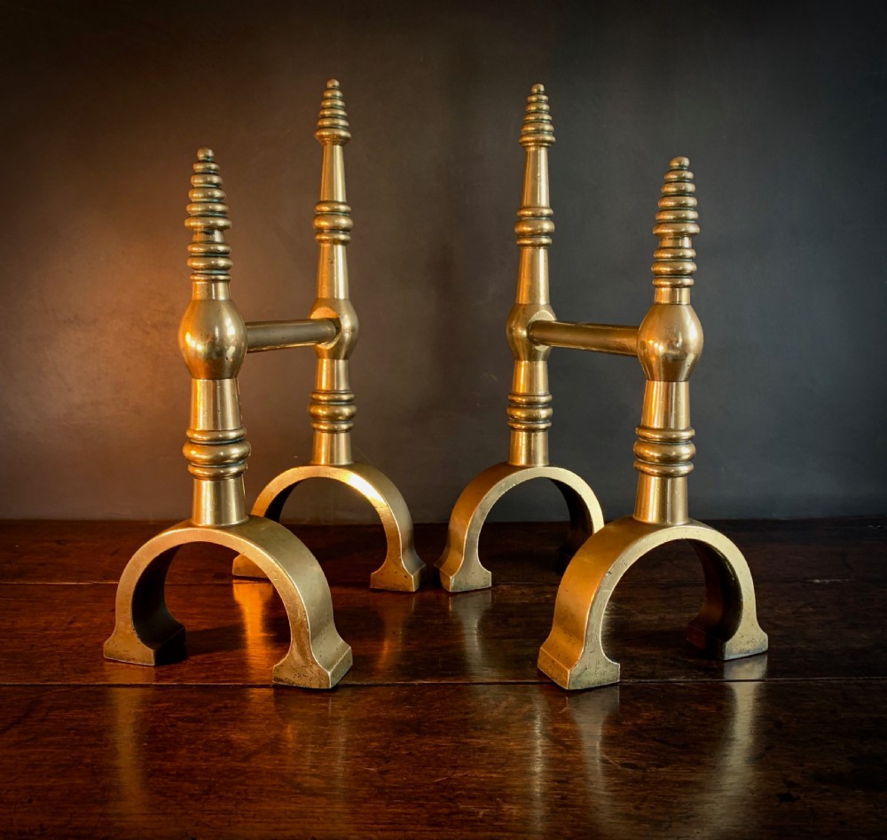 PAIR OF GOTHIC REVIVAL FIRE DOGS or ANDIRONS View IV