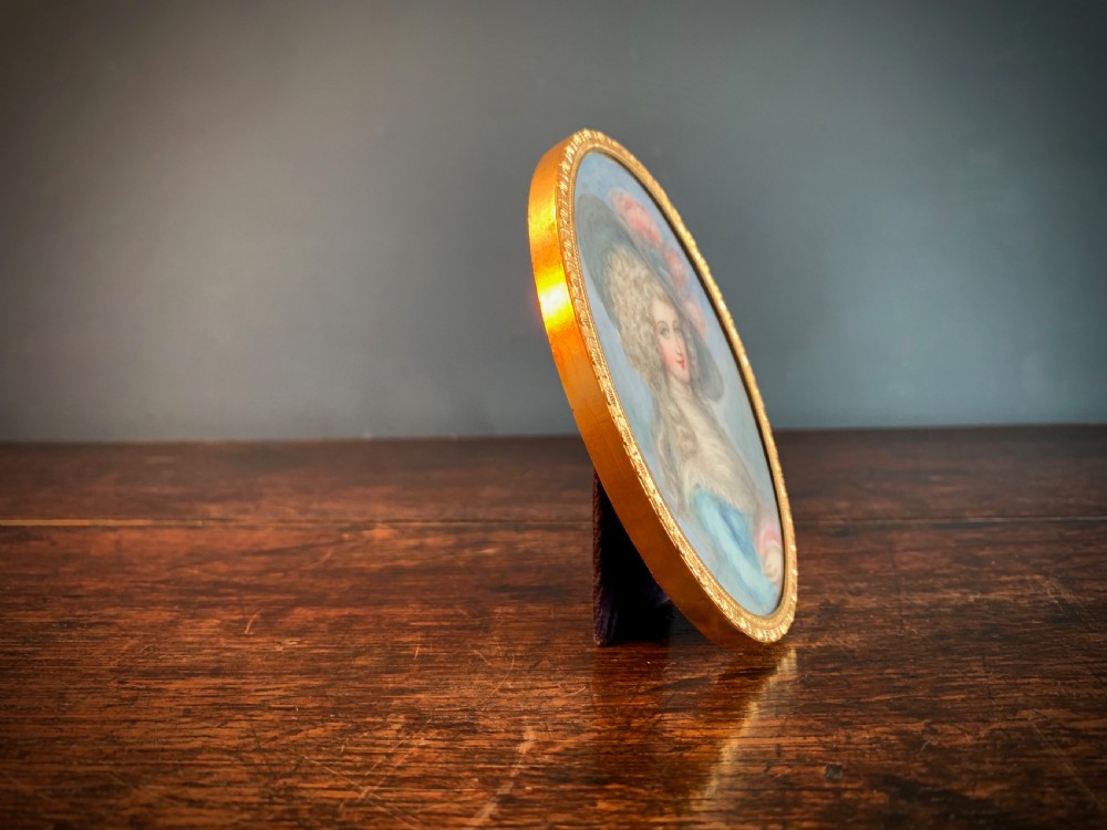 MINIATURE PORTRAIT ON CELLULOID - EDWARDIAN CIRCA 1900. View II