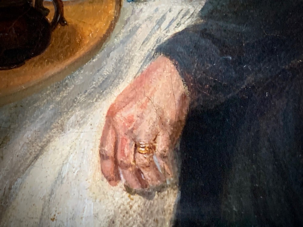 OIL PAINTING - STUDY OF AN OLD WOMAN - ENGLISH, 19TH CENTURY. View VII