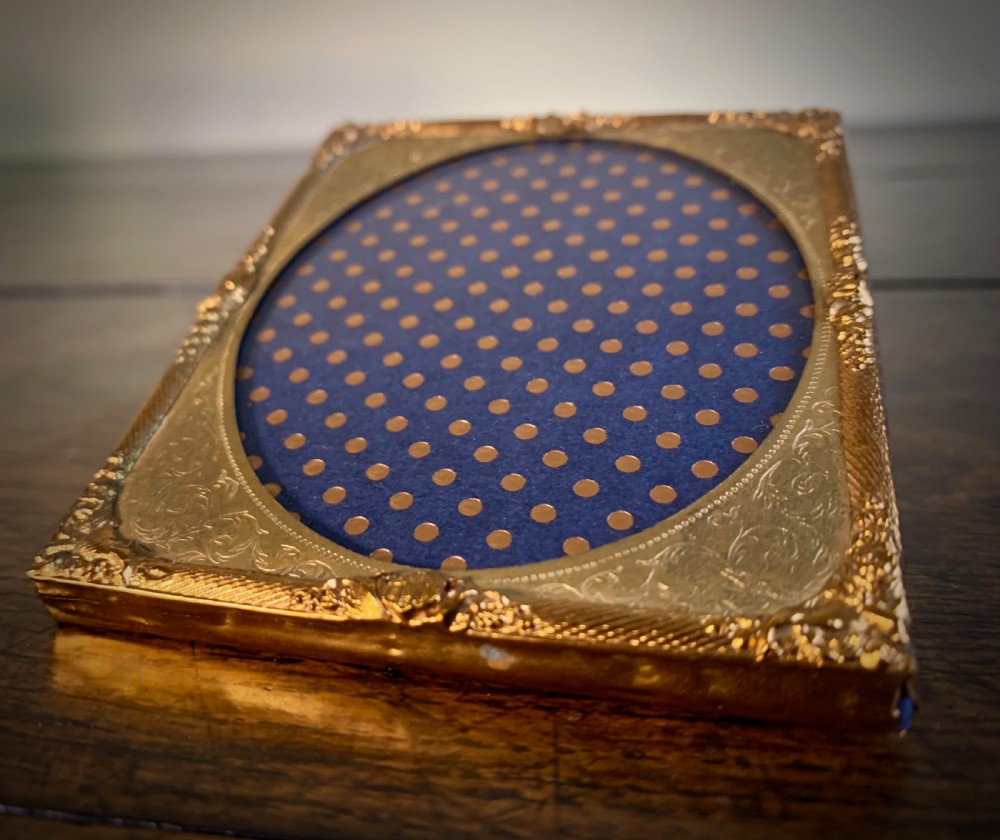 LEATHER CASED PICTURE FRAME  WITH AMBROTYPE PHOTOGRAPH - 19TH CENTURY. View V
