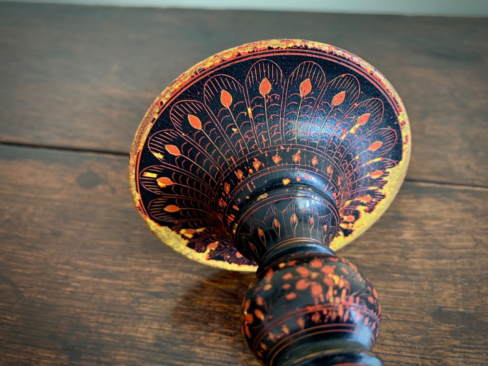 PAIR OF KASHMIRI POLYCHROME TABLE LAMPS - EARLY 20TH CENTURY View II