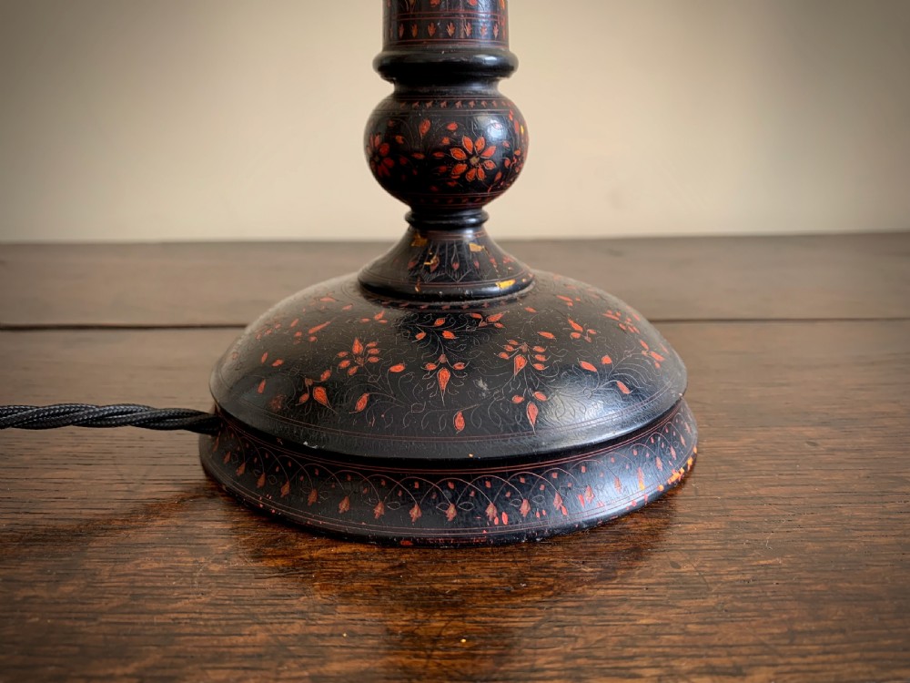 PAIR OF KASHMIRI POLYCHROME TABLE LAMPS - EARLY 20TH CENTURY View XI