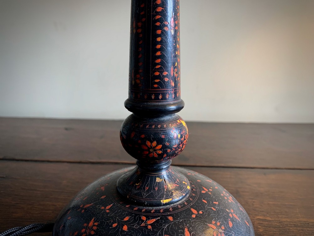 PAIR OF KASHMIRI POLYCHROME TABLE LAMPS - EARLY 20TH CENTURY View XIII