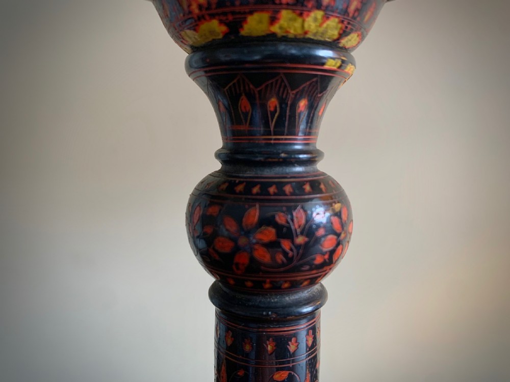 PAIR OF KASHMIRI POLYCHROME TABLE LAMPS - EARLY 20TH CENTURY View XIV