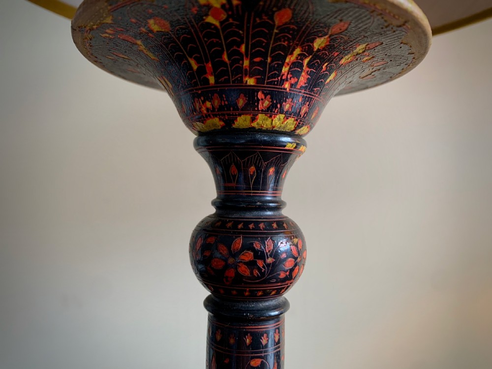 PAIR OF KASHMIRI POLYCHROME TABLE LAMPS - EARLY 20TH CENTURY View XV