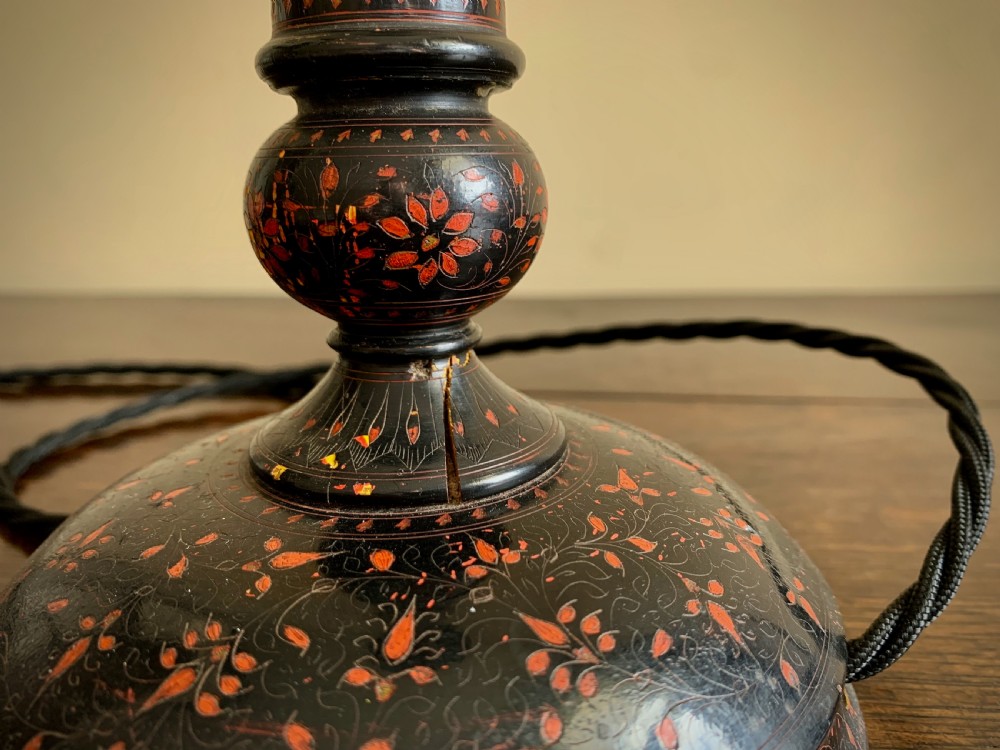 PAIR OF KASHMIRI POLYCHROME TABLE LAMPS - EARLY 20TH CENTURY View XXI