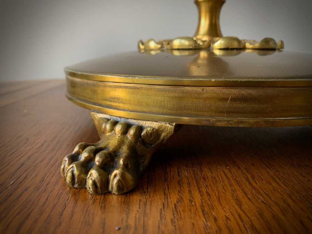 BRASS FLOOR LAMP WITH THREE BRANCH ARMS. View XII