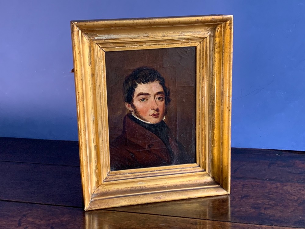 GEORGIAN OIL PAINTING - PORTRAIT STUDY OF A YOUNG MAN