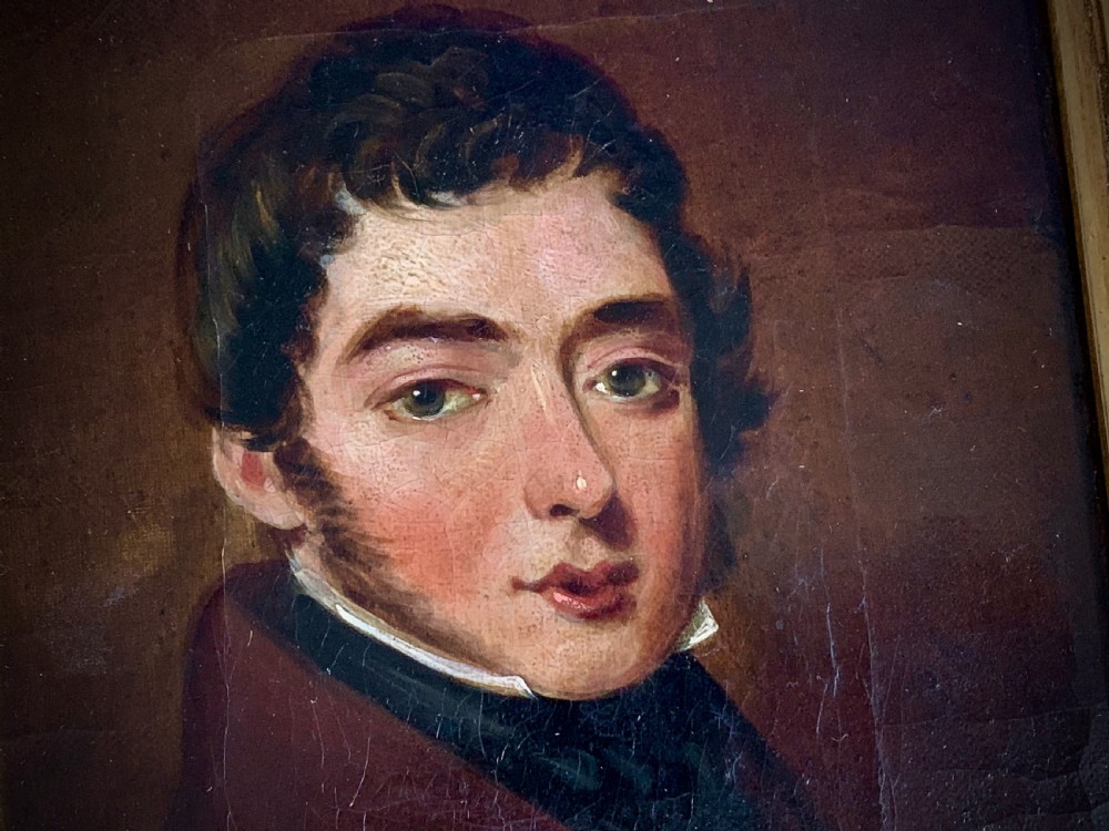 GEORGIAN OIL PAINTING - PORTRAIT STUDY OF A YOUNG MAN View VI