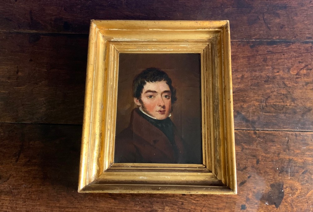 GEORGIAN OIL PAINTING - PORTRAIT STUDY OF A YOUNG MAN View VII