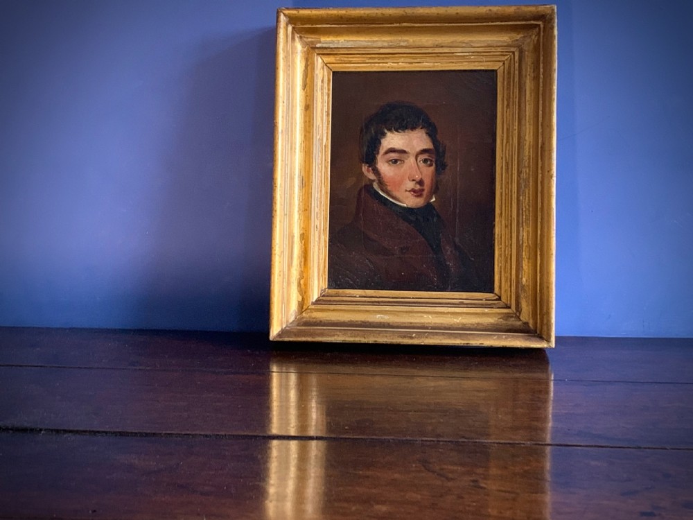 GEORGIAN OIL PAINTING - PORTRAIT STUDY OF A YOUNG MAN View IX