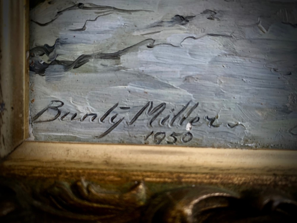 STILL LIFE 'OIL PAINTING ON BOARD - CLEMATIS - BUNTY MILLER - 1950 View IX
