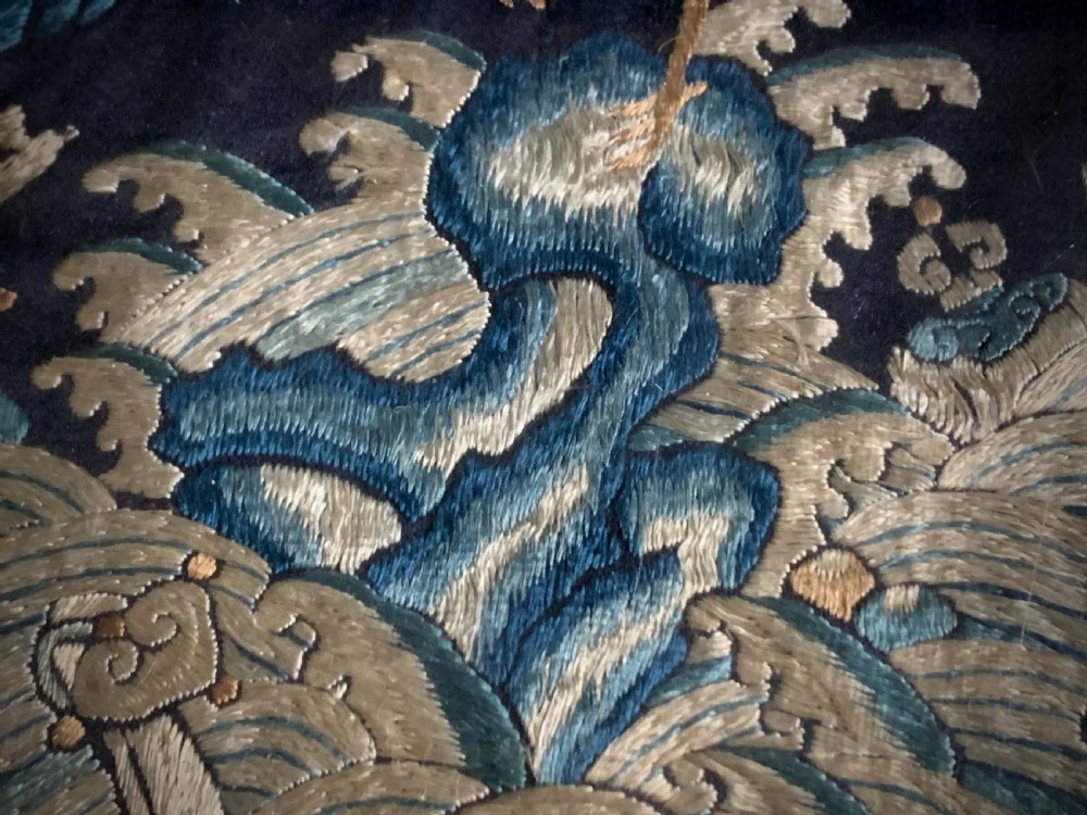 CHINESE EMBROIDERED SILK OFFICIAL'S RANK BADGE - MANDARIN DUCK - QUING DYNASTY  (1644 - 1911) View VI