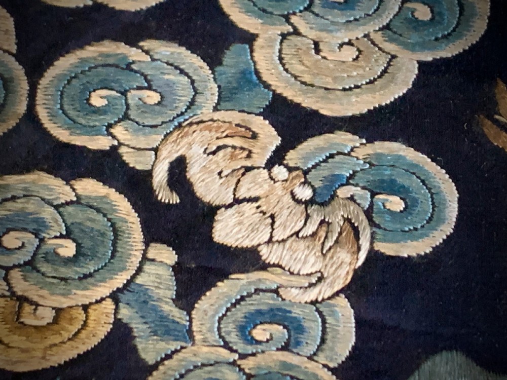 CHINESE EMBROIDERED SILK OFFICIAL'S RANK BADGE - MANDARIN DUCK - QUING DYNASTY  (1644 - 1911) View VII