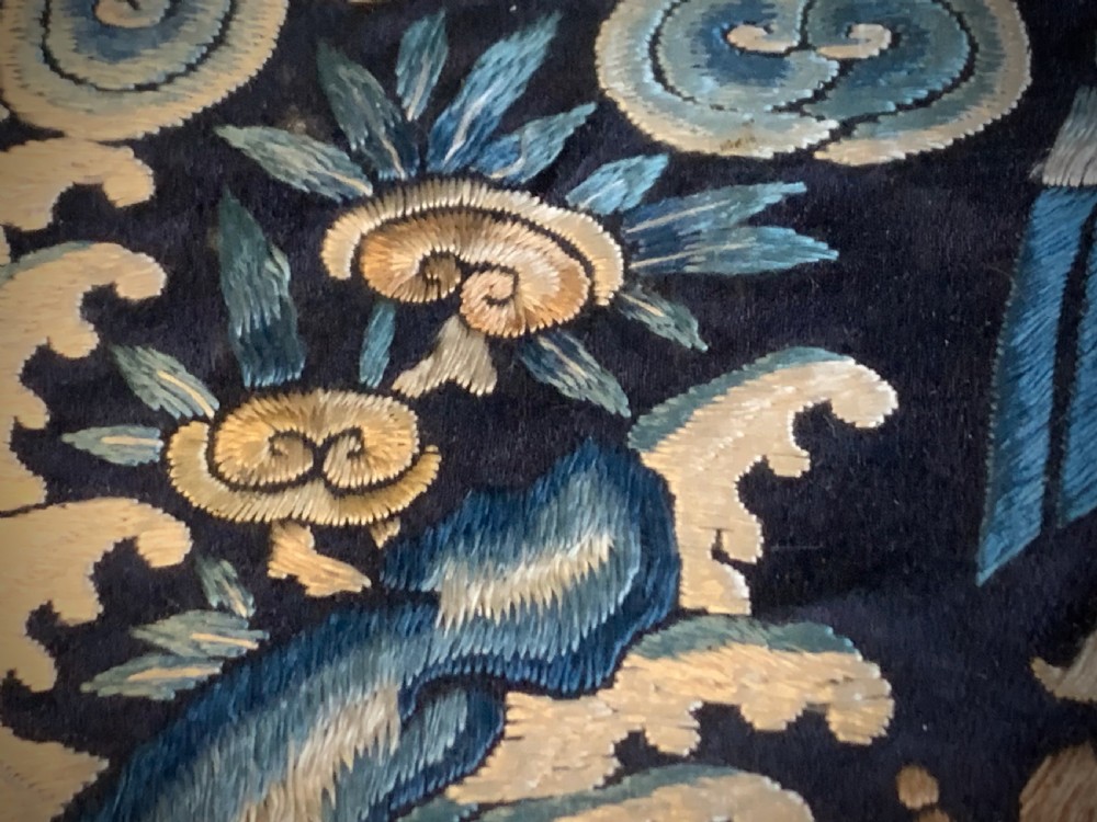 CHINESE EMBROIDERED SILK OFFICIAL'S RANK BADGE - MANDARIN DUCK - QUING DYNASTY  (1644 - 1911) View VIII
