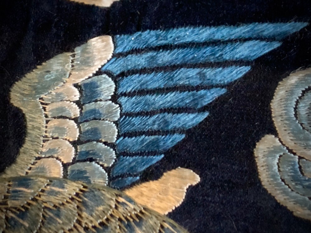 CHINESE EMBROIDERED SILK OFFICIAL'S RANK BADGE - MANDARIN DUCK - QUING DYNASTY  (1644 - 1911) View IX