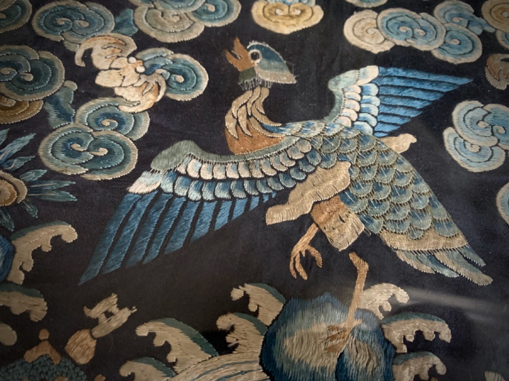 CHINESE EMBROIDERED SILK OFFICIAL'S RANK BADGE - MANDARIN DUCK - QUING DYNASTY  (1644 - 1911) View XI