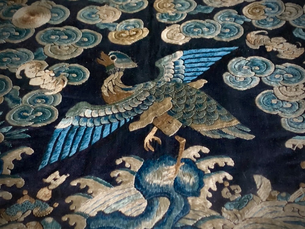 CHINESE EMBROIDERED SILK OFFICIAL'S RANK BADGE - MANDARIN DUCK - QUING DYNASTY  (1644 - 1911) View XII