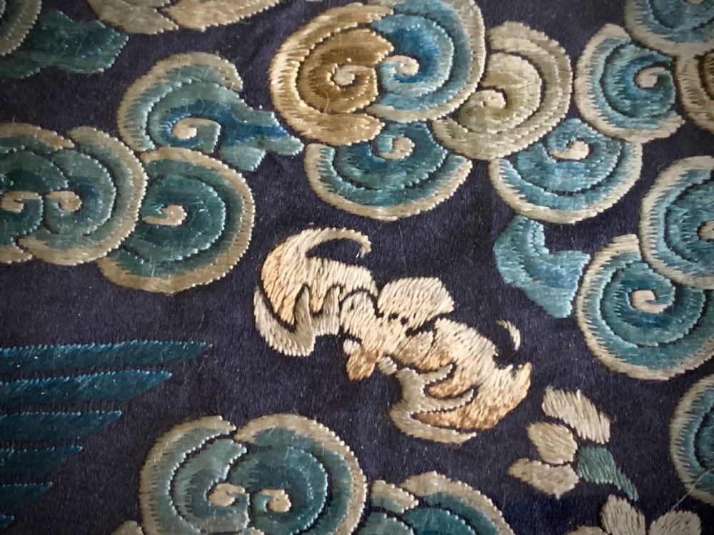 CHINESE EMBROIDERED SILK OFFICIAL'S RANK BADGE - MANDARIN DUCK - QUING DYNASTY  (1644 - 1911) View XIII