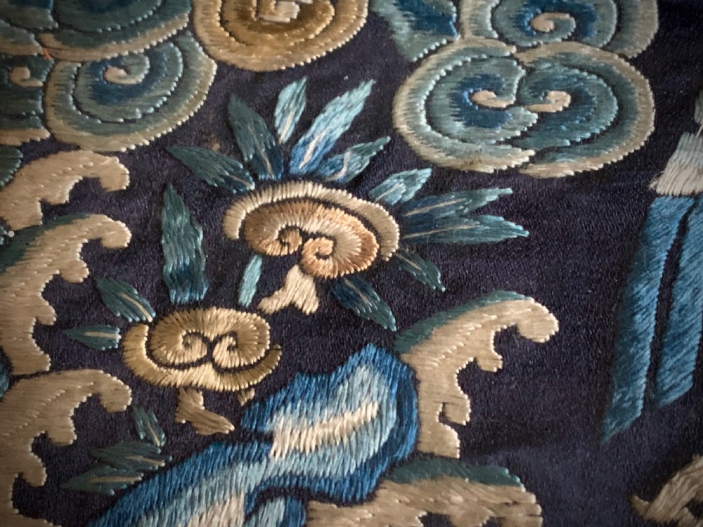CHINESE EMBROIDERED SILK OFFICIAL'S RANK BADGE - MANDARIN DUCK - QUING DYNASTY  (1644 - 1911) View XIV