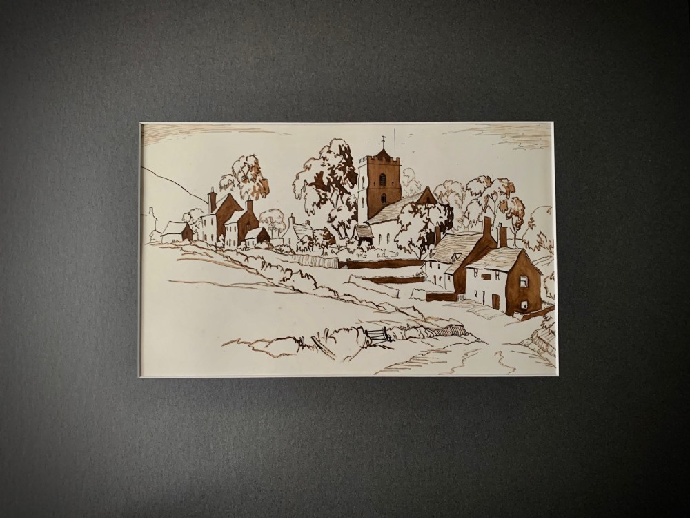 PAIR OF PEN INK AND WASK DRAWINGS - ENGLISH, EARLY 19TH CENTURY View X