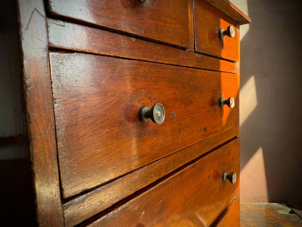 MINIATURE CHEST OF DRAWERS - MAHOGANY SALESMAN'S PIECE, EARLY VICTORIAN. View XXI