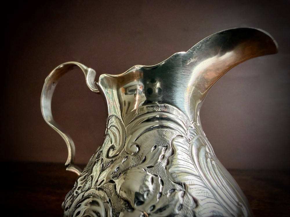 GEORGE II STIRLING SILVER THREE FOOTED CREAM JUG by GEORGE CAMPAR OF LONDON - 1755 View XI