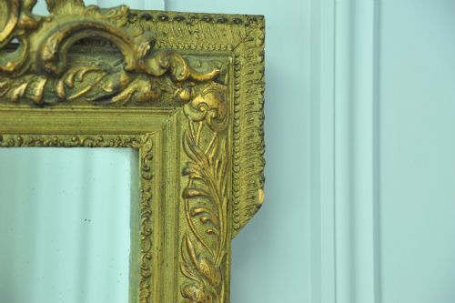 ANTIQUE 19C FRENCH GILT GESSO WALL MIRROR - ADDITIONAL PHOTO 4