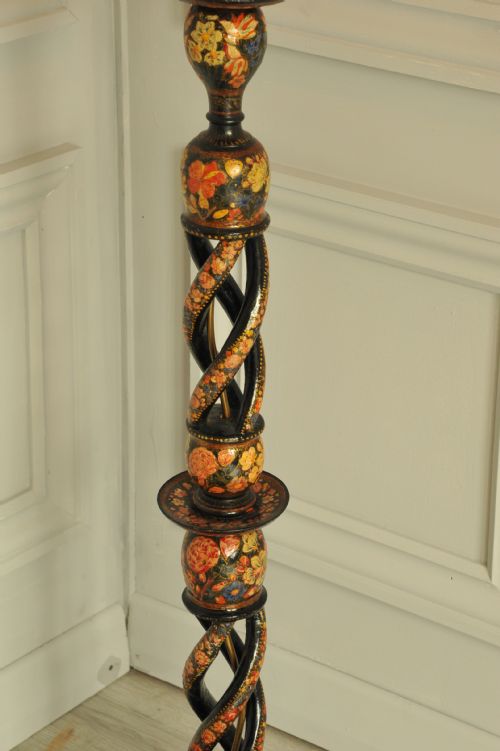 ASTONISHINGLY RARE ANTIQUE KASHMIRI FLOOR STANDING OPEN TWIST LAMP - ADDITIONAL PHOTO 6